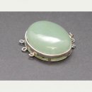 3222 / aventurine box clasp, silver-plated, 30x40mm