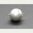3554 / 925/- Silver magnet clasp, round, matted, 16 mm