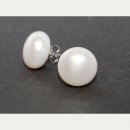 8012/ Earrings - cultured pearls, white 10mm