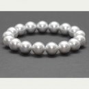 8640/ Bracelet, Shell pearls 12 mm, light-gray