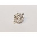 3375 / screw clasp, silver-plated, rhinestones, 8 mm