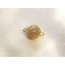 3368/ Rotary clasp, 925/-silver, golden plated, circonia...
