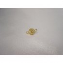 3373 / screw clasp, gold-plated, rhinestones, 8 mm