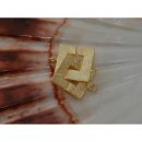 3207/  Design clasp, golden, square, brushed, 15mm