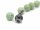 Two pierced jasper beads in black-green