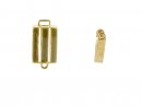Clasp - 585 gold, brushed, rectangular, 8x12 mm /2812