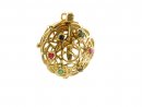 Clasp - 585 gold, round, with sapphire, ruby and emerald...