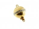 Ball clasp - 585 gold, with diamonds, 12x13 mm /2838