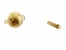 Ball clasp - 585 gold, brushed, 12 mm, with diamonds /2840