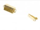 Box clasp - 585 gold,rectangular, 6x11 mm, with diamonds /2846