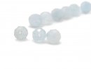 Three faceted aquamarine beads