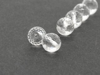 Two faceted rock crystal balls