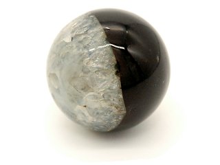 Achat - Kugeln 22 mm, schwarz, kristallin hellgrün /5777s