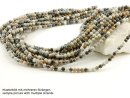 Cordon - Jaspe, boules 4 mm gris brun multicolore, longueur 38,5 cm /4719