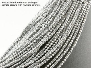 Hematite strand - faceted 4 mm, silver, 39.5 cm /4715