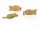 Jasper pendant - fish shape, pink and green, 10x20 mm /F006