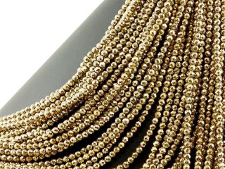 Hematite strand - faceted, 4 mm gold, 40 cm /4723