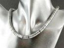 Cordon - Hématite, lentille 2x8 mm, argent, 40 cm /4727