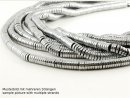 Cordon - Hématite, lentille 2x8 mm, argent, 40 cm /4727