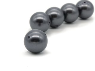 pierced, dark grey shell core pearl