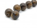 Two dark brown jasper beads