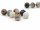 Eight grey jasper beads