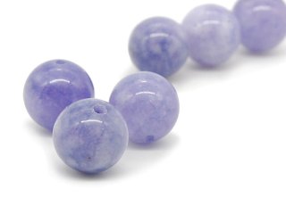 Three purple aquamarine beads