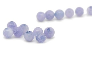 Eight purple aquamarine beads