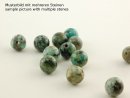Turquoise - sphere 8 mm blue-green patterned, 3 pcs /4198s