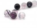 Four Fluorite Beads in Shades of Violet