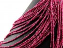 Agate strands - faceted rondelle 2x3 mm pink black,...