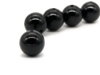 Black pierced tourmaline bead