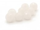 Agate - faceted spheres, 10 mm, white, pre drilled - 8 pcs/pack