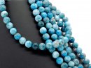 Apatite strand - spheres 10 mm, blue patterned, length 39...