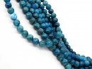 Pierced, large apatite spheres in shades of sea blue