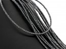 Pierced, faceted hematite rondels in grey