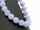 Chalcedony strand - spheres 20 mm lilac white, length 40...