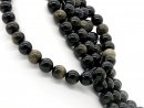 Obsidiane strand - spheres 14 mm black, length 38 cm /2781