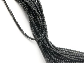 Obsidiane strand - spheres 4.5 mm black, length 38 cm /2776
