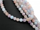 Gemstone strand - spheres 10 mm frosted multicolor,...