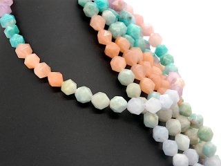 Pierced, mixed gemstones for jewellery