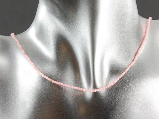 Pink opal strand - faceted spheres 2 mm pink, length 39.5 cm /2793