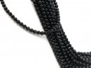 Obsidiane strand - spheres 6 mm black, length 39 cm /2777