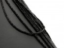 Agate strands - faceted rondelle 2x4 mm black, length...