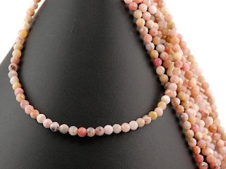 Pink opal strand - faceted spheres 5 mm pink, length 39.5 cm /2794