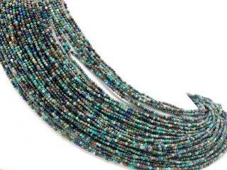 Chrysocolla strand - faceted spheres 2 mm multicolor, length 39.5 cm /2761