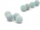 Four frosted, pierced amazonite beads