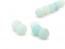 Five frosted, pierced amazonite beads