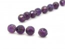 Four pierced, faceted amethyst beads