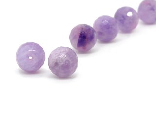 Two faceted, pierced ametrine beads